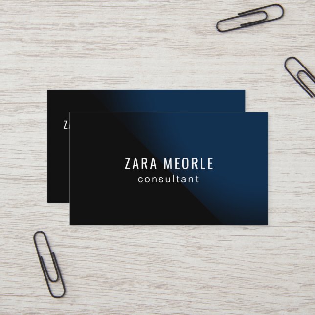 Cartão De Visita Simples moderno do marinho azul feito sob (Frente/Verso In Situ)