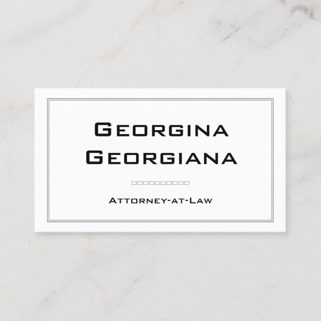 Cartão De Visita Simples, Moderno e Elegante com Borda de Linha (Frente)