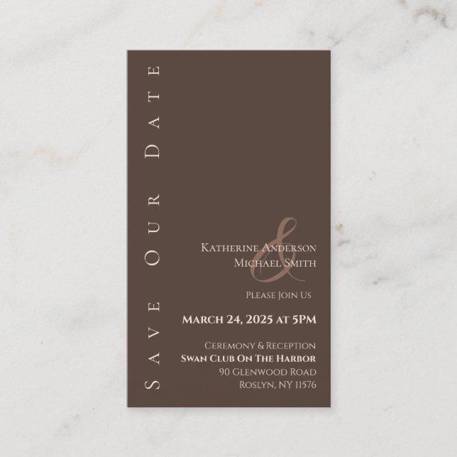 Cartão De Visita Simples Moderno Salve o País Marrom (Frente)