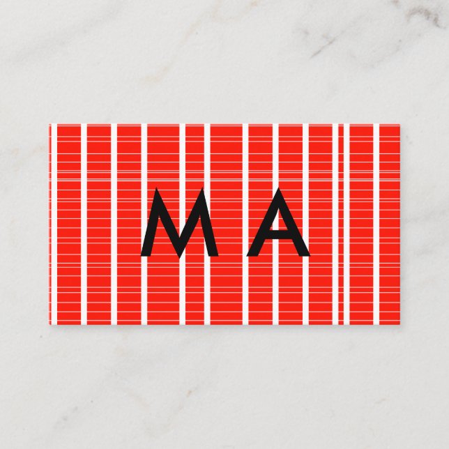 Cartão De Visita Simples monograma adicione seu nome com letra míni (Frente)