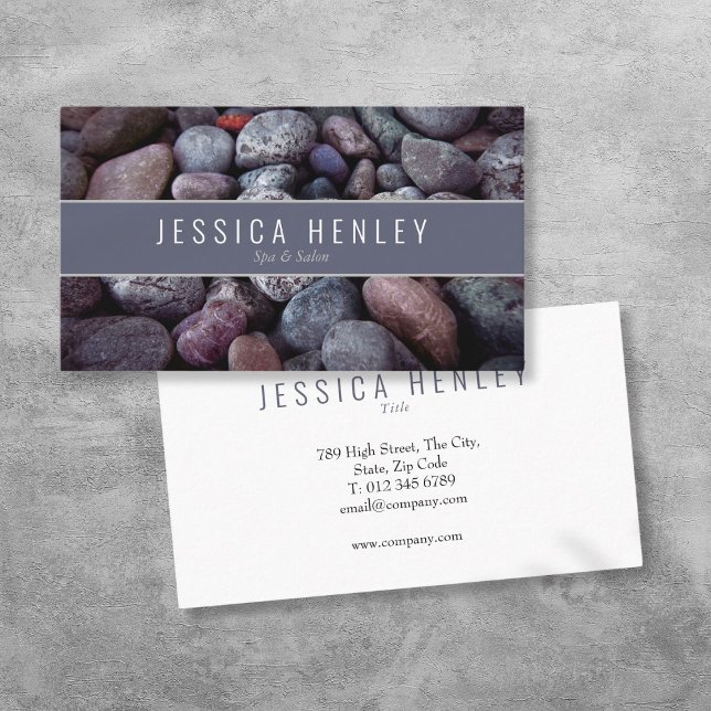 Cartão De Visita Simples Pebble de Praia Moderna (Simple Modern Beach Pebble Business Card)