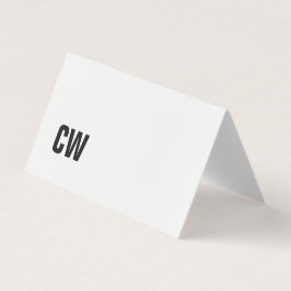 Cartão de visita simples preto branco monograma do