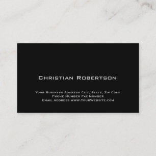 Cartão de visita Simples Preto Moderno