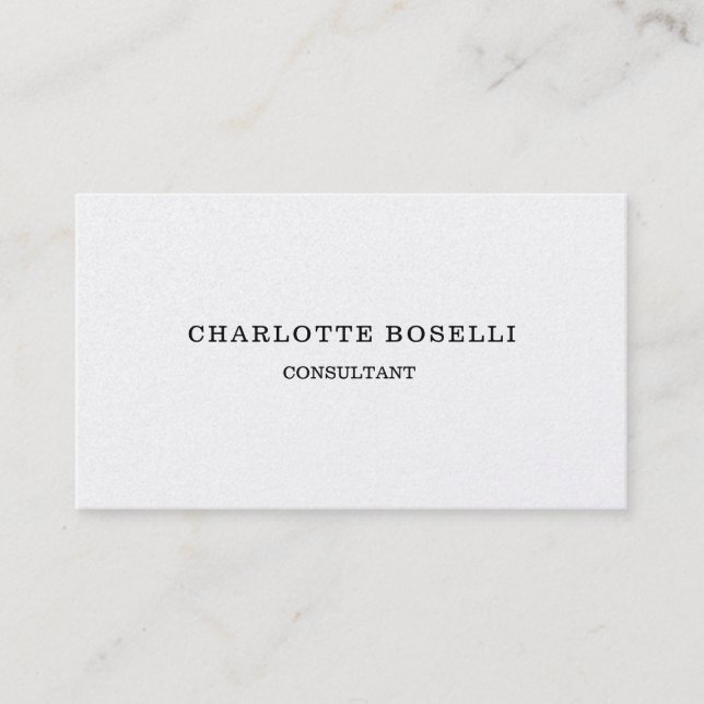 Cartão De Visita Simples profissional clássico elegante minimalista (Frente)