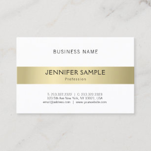 Cartão De Visita Simples profissional, elegante, Dourado aspecto mo