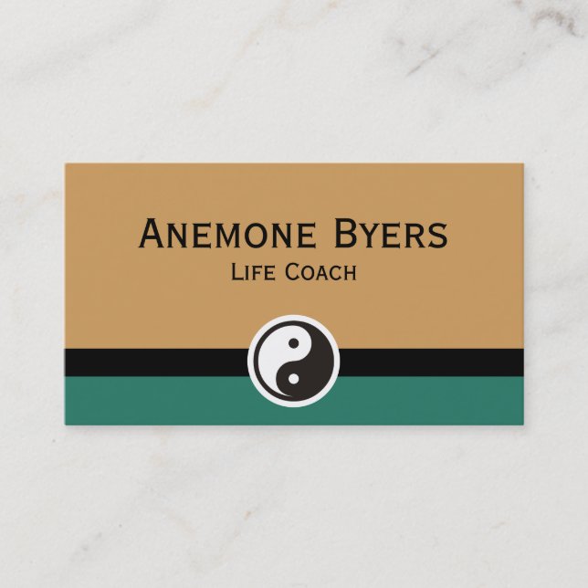 Cartão De Visita Simples símbolos - Yin & Yang + seu texto e ideias (Frente)
