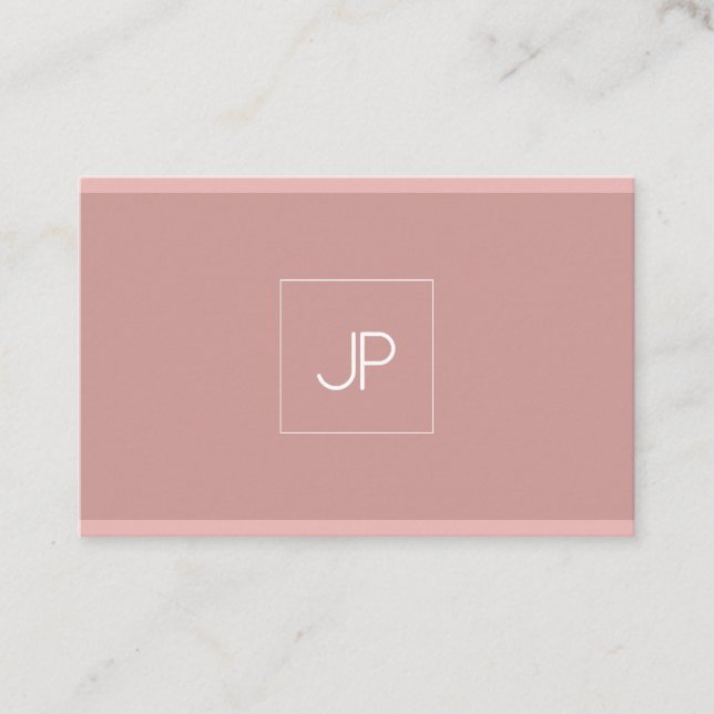 Cartão De Visita Simples Simples Elegante de Monograma Moderno Prof (Frente)