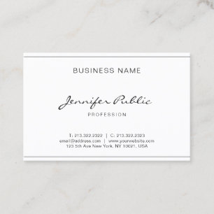 Cartão De Visita Simples Simples Elegante de Script Manuscrito Mode