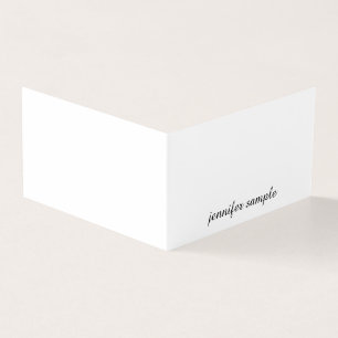 Cartão De Visita Simples Simples Script Manuscrito Elegante Minimal