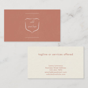 Cartão De Visita Simples Terracota Moderna Adicionar Logotipo Profi