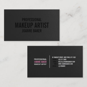 Cartão De Visita Simples textura negra elegante maquiador moderno