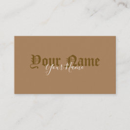 Cartão De Visita Simplesmente elegantes letras marrons antigas