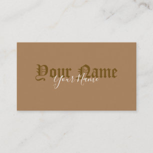 Cartão De Visita Simplesmente elegantes letras marrons antigas