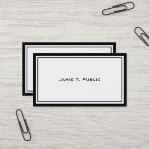 Cartão De Visita Simplicidade: quadro preto e branco, fundo branco
