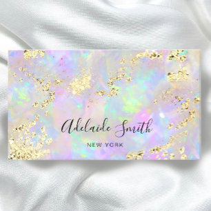 Cartão De Visita simulated glitter on faux iridescent opal texture