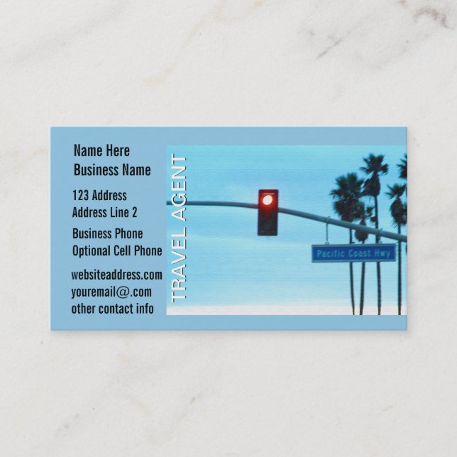 Cartão De Visita Sinal da estrada de Califórnia da Costa do (Frente)