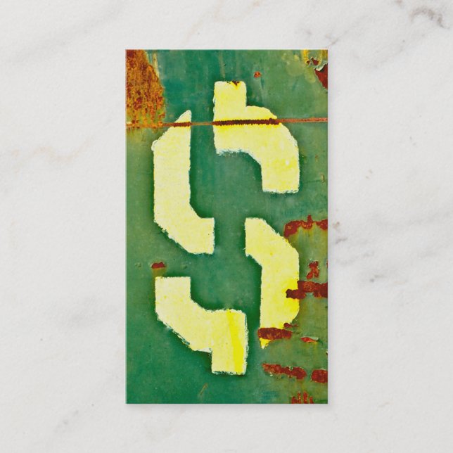 Cartão De Visita Sinal de Dólar Grande (Frente)