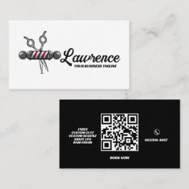 Cartão De Visita Sinal de Logotipo de Barbearia Profissional