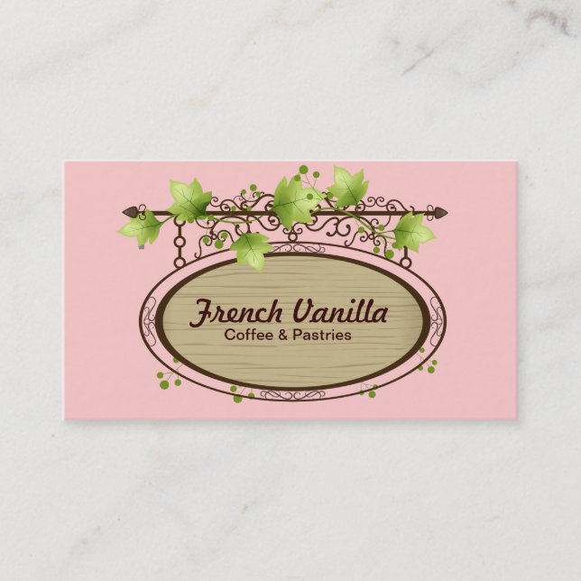 Cartão De Visita Sinal de madeira velho (Frente)