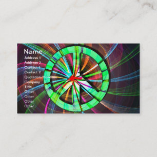 Cartão De Visita Sinal de Paz Trippy Psicodélico