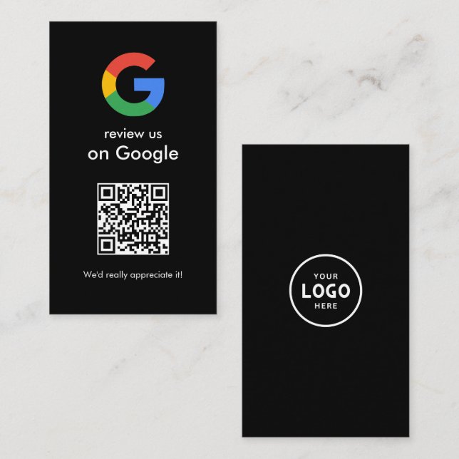 Cartão De Visita Sinal de QR Code do Google para Análise Moderna de (Frente/Verso)