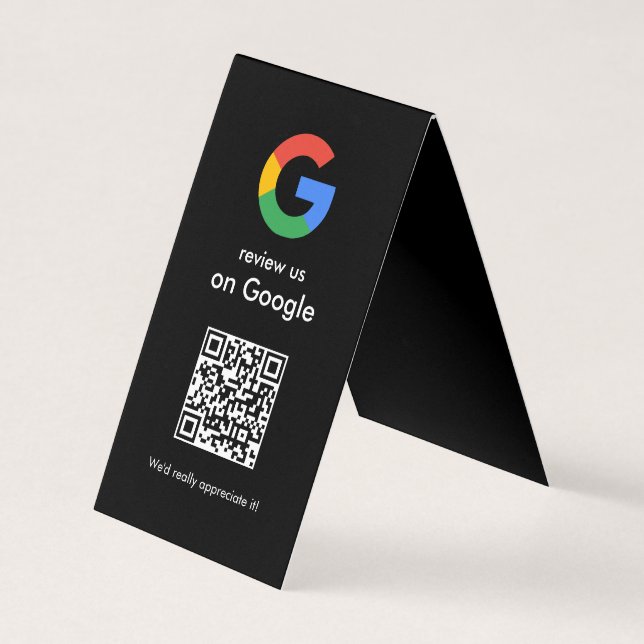Cartão De Visita Sinal de QR Code do Google para Avaliar Negócios M (Frente)