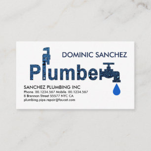 Cartão De Visita Sinalização de depósito de água do canalizador azu