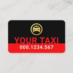 Cartão De Visita Sinalização de Táxi Vermelho Minimalista Simples