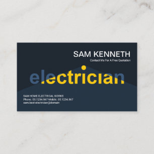 Cartão De Visita Sinalização Elétrica Amarela Brilhante Elétric