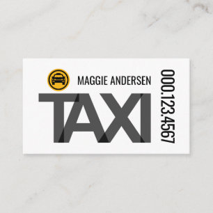 Cartão De Visita Sinalização Silhueta TAXI Condução