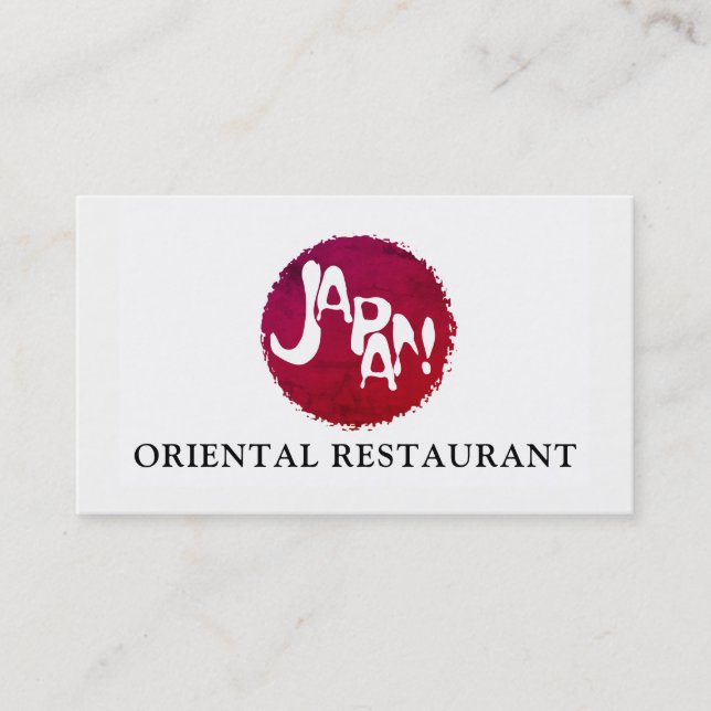 Cartão De Visita Sinalizador com texto japonês, Restaurante orienta (Frente)
