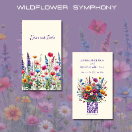 Cartão De Visita Sinfonia De Flores Selvagens - Salve A Data