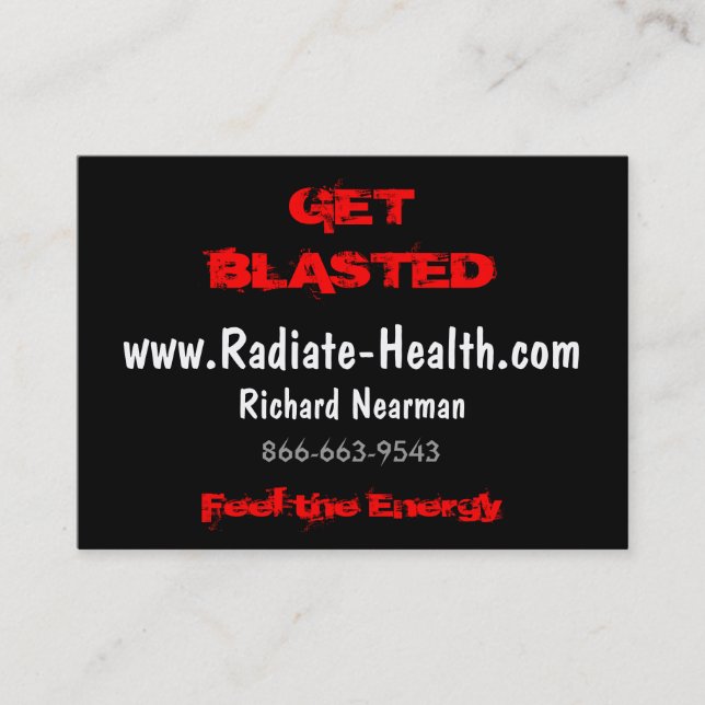 Cartão De Visita Sinta a energia, www.Radiate-Health.com, Richar… (Frente)