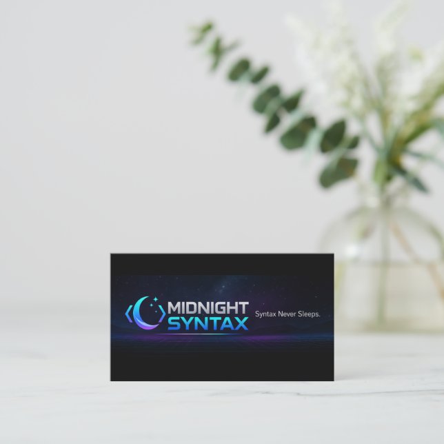 Cartão De Visita Sintaxe da meia-noite (Em pé/Frente)