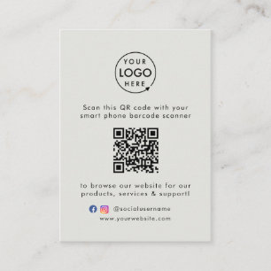 Cartão De Visita Site da empresa Cinza de logotipo do Código QR S