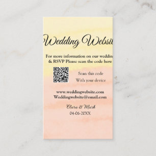 Cartão De Visita Site de casamento adicionar código Q R digitalizaç