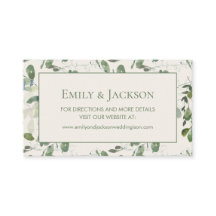 Site de casamento creme com folhas verdes de sage