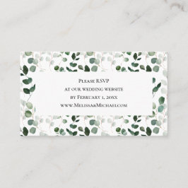 Cartão De Visita Site de Casamento de Verduras Botânicas RSVP
