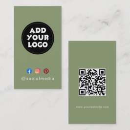 Cartão De Visita site de código QR de mídia social com logotipo per