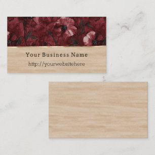 Cartão De Visita site de nome comercial de creme floral vermelho Bo