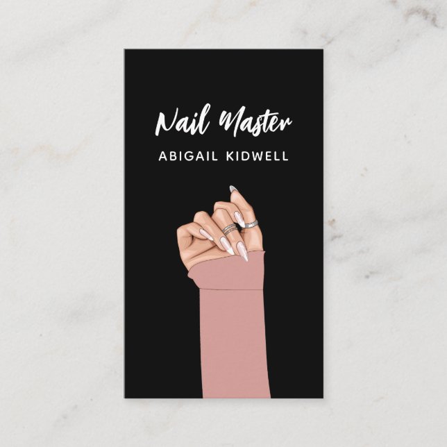 Cartão De Visita Site do Código QR de Arte de Chic Nail (Frente)