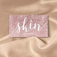 Skin Care Rose Gold Glitter Typography Esthetician
