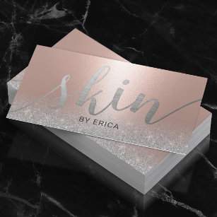 Cartão De Visita Skincare Salon Spa Estheticista Blush Rosa Dourada