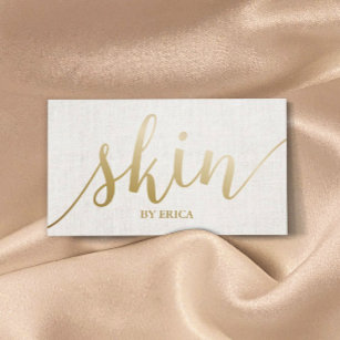 Cartão De Visita Skincare Salon Spa Estheticista Dourado Elegante