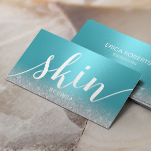 Cartão De Visita Skincare Salon Spa Estheticista Turquoise Moderna