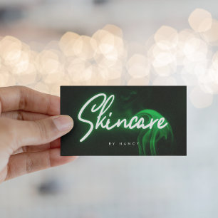 Cartão De Visita Skincare Typografia Green Neon