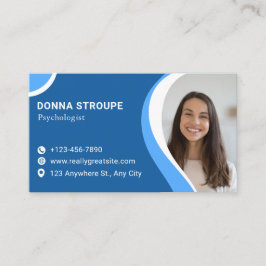 Cartão De Visita Sky Blue and White Modern Psychologist