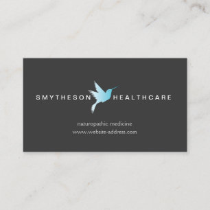 Cartão De Visita Sky Blue Hummingbird Logotipo Health & Wellness Ci