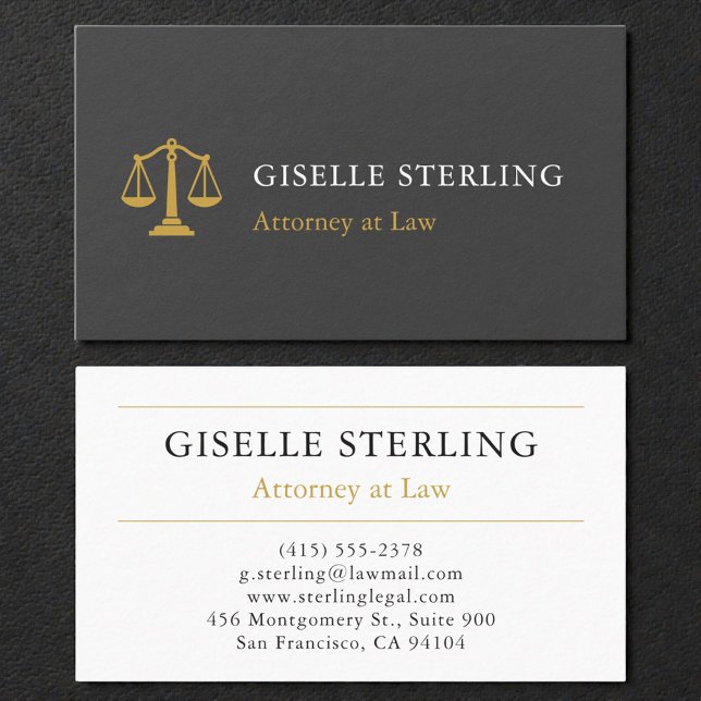 Cartão De Visita Slate Professional Attorney Law Firm Stone (Criador carregado)