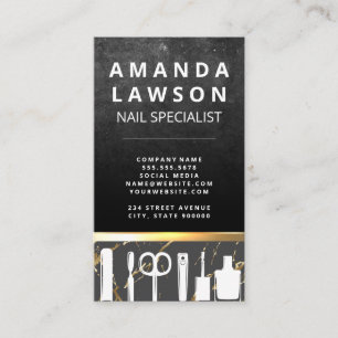 Cartão De Visita Slate Rock   Dourado Trim Metálico   Ferramentas d